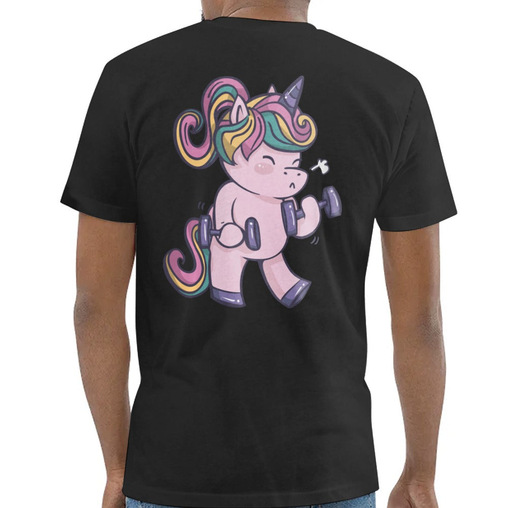 Cute Cartoon Unicorn Lifting Weights Graphic Shirt product