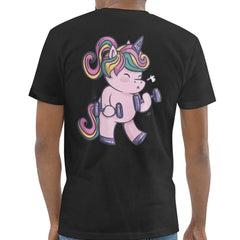 Cute Cartoon Unicorn Lifting Weights Graphic Shirt product