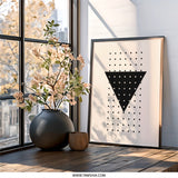 Modern Geometric Art, Triangle Wall Art, Minimalist Print, Black and White Wall Decor, Abstract Art Print, Contemporary Art - Tawshia