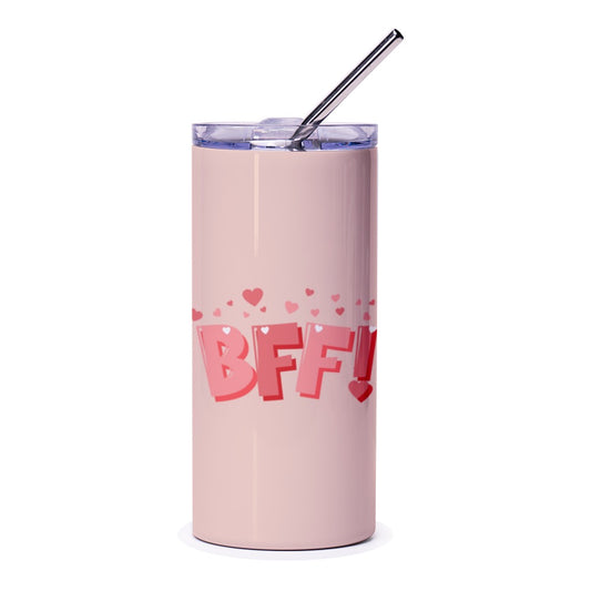 BFF Tumbler, Best Friend Gift, Cute Tumbler, Valentine's Gift, Friendship Tumbler, Heart Tumbler, Tumbler for Her, Gift for Her - Tawshia
