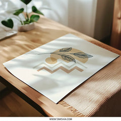 Minimalist Botanical Photographic Print, Abstract Leaf Art Print, Geometric Shapes Wall Decor, Modern Art Photo Print - Tawshia