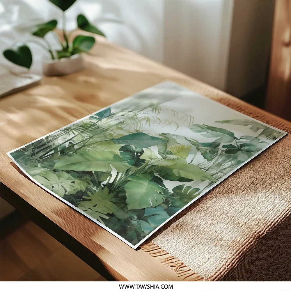 Tropical Leaves Photographic Print, Jungle Plants Art, Botanical Wall Decor, Monstera Palm Trees, Greenery Photo Print, Nature Photography - Tawshia