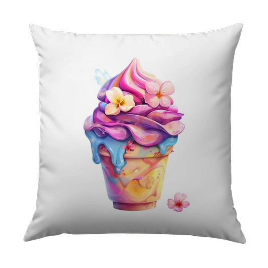 Floral Ice Cream Pillow, Dessert Pillow, Colorful Pillow, Cute Pillow, Decorative Throw Pillow, Home Decor, Room Decor, Gift Idea - Tawshia