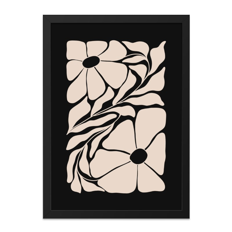 Floral Wall Art, Abstract Flower Print, Beige Flowers Wall Decor, Modern Floral Art, Botanical Wall Art, Minimalist Art Print - Tawshia