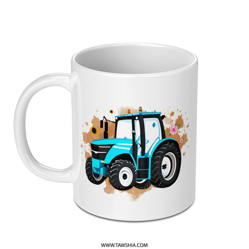 Blue Tractor Mug, Farm Vehicle Mug, Cute Tractor Art, Kids Mug, Farm Lover Gift, Farming Mug, Tractor Present, Agronomy Mug, Tractor Graphic - Tawshia