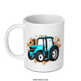 Blue Tractor Mug, Farm Vehicle Mug, Cute Tractor Art, Kids Mug, Farm Lover Gift, Farming Mug, Tractor Present, Agronomy Mug, Tractor Graphic - Tawshia