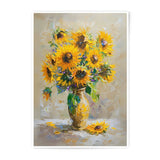 Sunflower Photographic Print, Flower Still Life Art, Impressionist Floral Home Decor, Yellow Blooms in Vase, Summer Art Print - Tawshia