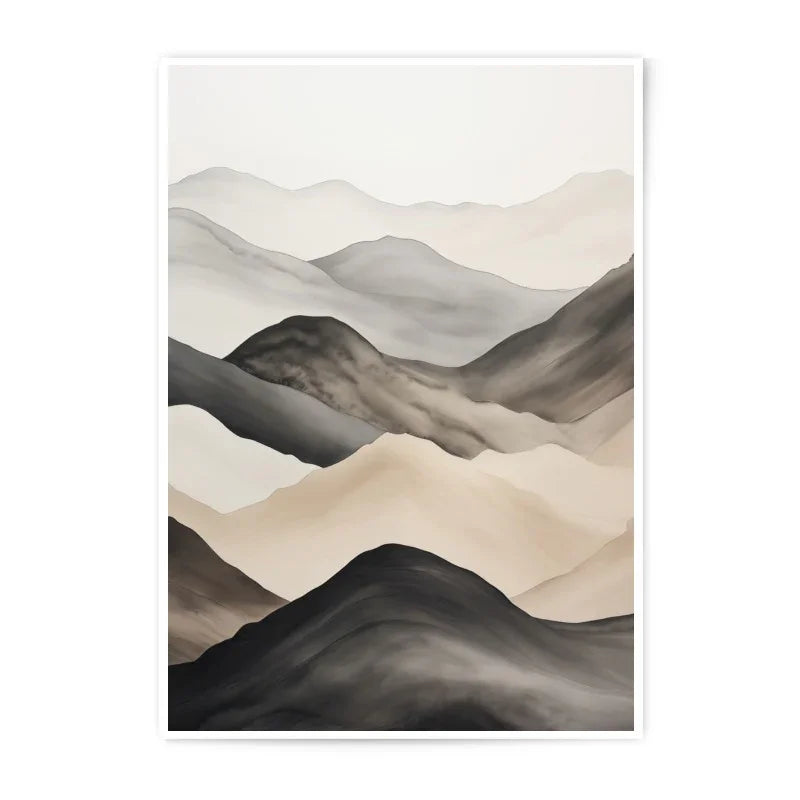 Abstract Mountain Range Photographic Print, Landscape Art, Home Decor, Wall Art, Neutral Tones, Minimalist Art, Modern Art - Tawshia