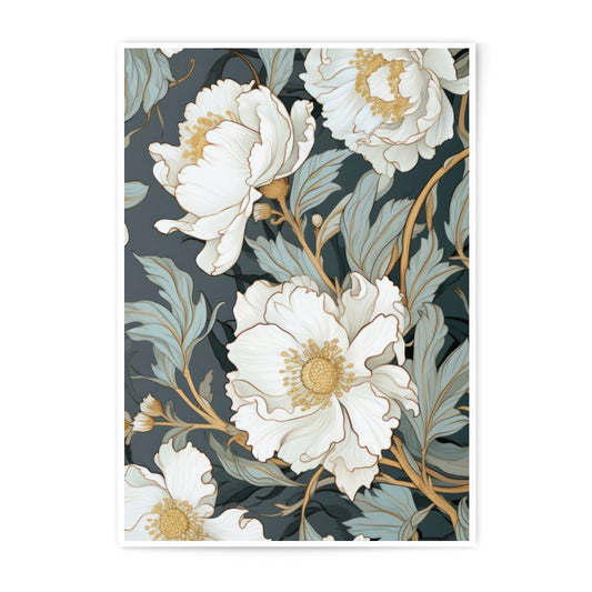 Floral Photographic Print, White Flower Art, Botanical Wall Decor, Flower Illustration, Home Decor, Elegant Print, Floral Design - Tawshia