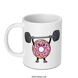 Funny Donut Mug, Weightlifting Mug, Gym Mug, Coffee Mug, Cute Mug, Gift for Gym Lover, Unique Mugs, Novelty Mugs, Ceramic Mug - Tawshia