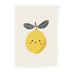 Lemon Photographic Print, Cute Fruit Art, Kitchen Wall Decor, Cheerful Home Decor, Smiling Lemon Art, Whimsical Illustration, Modern Art - Tawshia