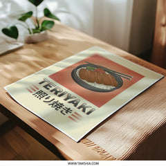 Teriyaki Photographic Print, Japanese Food Art, Bowl of Teriyaki, Foodie Gift, Kitchen Decor, Restaurant Art, Wall Decor - Tawshia