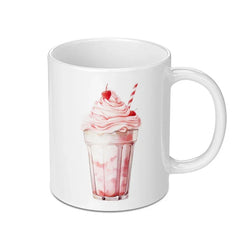 Strawberry Milkshake Mug, Dessert Drink Mug, Cute Food Mug, Sweet Treat Cup, Gift Idea, Kitchen Decor, Drinkware - Tawshia