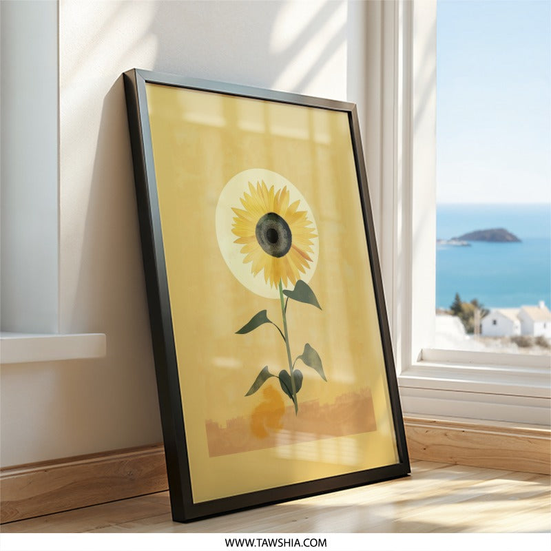 Sunflower Wall Art, Floral Print, Botanical Wall Decor, Modern Art Print, Yellow Wall Art, Nature Inspired Art, Home Decor, Flower Wall Art - Tawshia