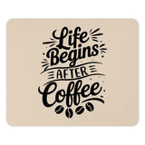 Coffee Lover MousePad, Life Begins After Coffee, Desk Accessories, Office Decor, Gift for Coworker, Coffee Beans Mouse Pad - Tawshia