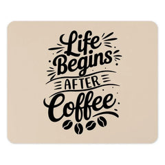 Coffee Lover MousePad, Life Begins After Coffee, Desk Accessories, Office Decor, Gift for Coworker, Coffee Beans Mouse Pad - Tawshia