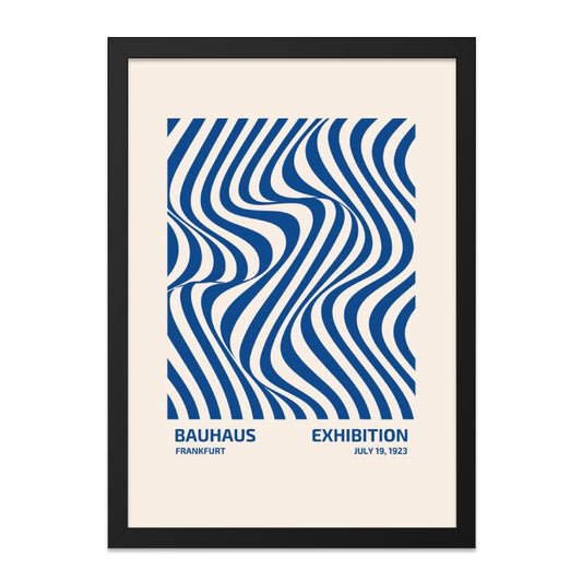 Bauhaus Exhibition, Frankfurt Wall Art, Blue Waves Art Print, 1923 Poster, Retro Wall Decor, Modern Art Print, Home Decor - Tawshia