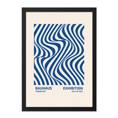 Bauhaus Exhibition, Frankfurt Wall Art, Blue Waves Art Print, 1923 Poster, Retro Wall Decor, Modern Art Print, Home Decor - Tawshia