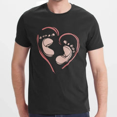 Heart Feet Black Graphic Casual Short Sleeve Shirt product