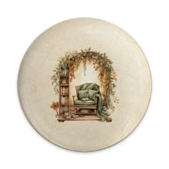 Cozy Reading Nook Pinback, Book Lover Gift, Bookworm Pin, Cozy Aesthetic Badge, Library Scene Button Pin, Fall Aesthetic Pinback Button - Tawshia