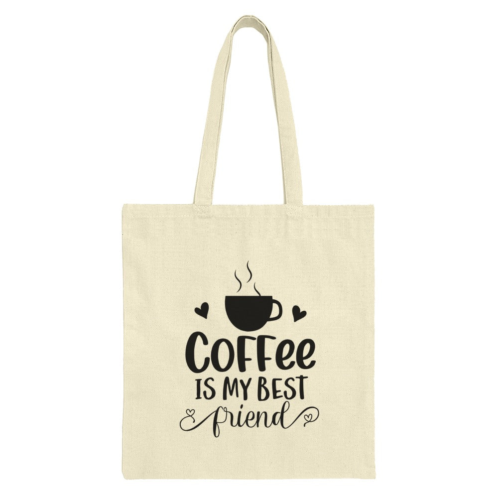 Coffee Is My Best Friend Tote Bag, Cute Coffee Lover Gift, Trendy Reusable Shopping Bag, Minimalist Design, Everyday Carry Bag - Tawshia
