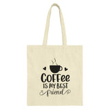 Coffee Is My Best Friend Tote Bag, Cute Coffee Lover Gift, Trendy Reusable Shopping Bag, Minimalist Design, Everyday Carry Bag - Tawshia