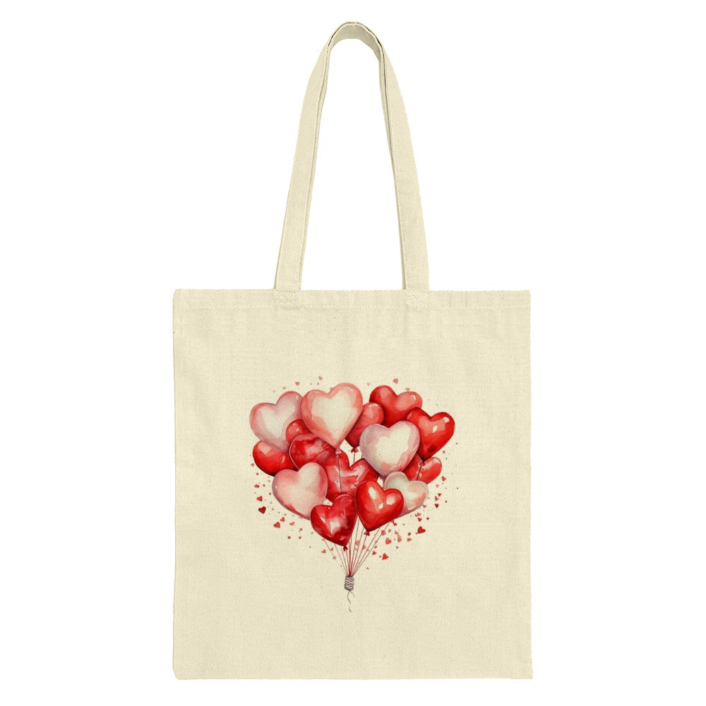 Heart Balloons Tote Bag, Romantic Gift Idea, Valentine's Day Gift, Anniversary Present, Wedding Gift, Everyday Use Bag - Tawshia