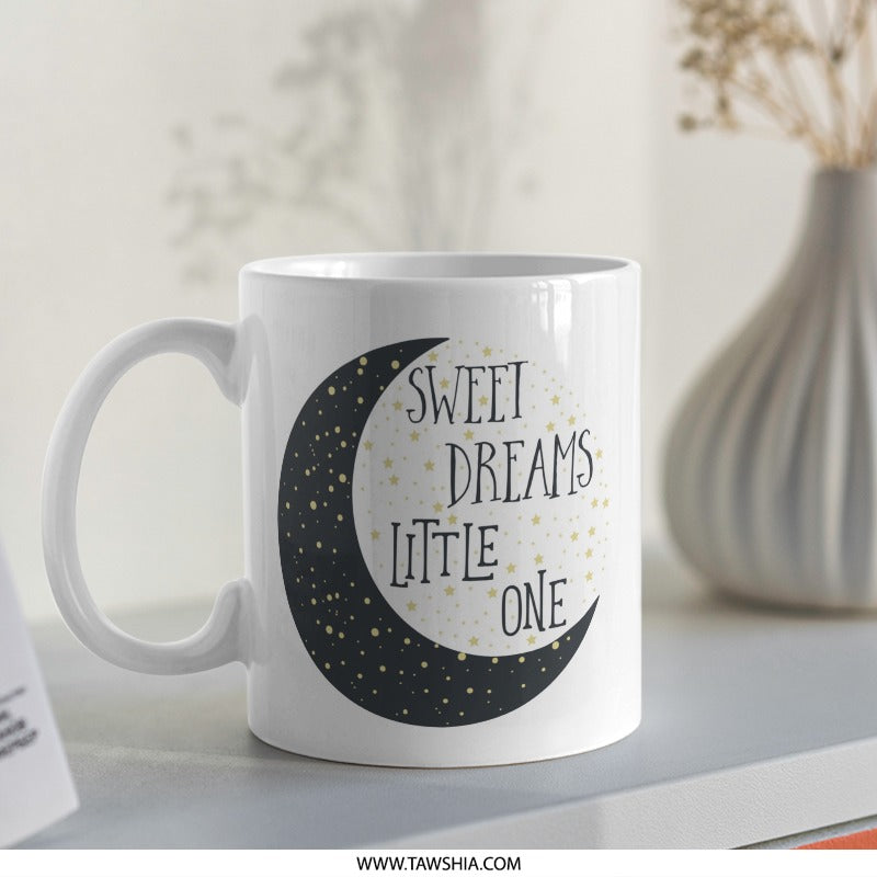 Sweet Dreams Little One Mug, Moon Stars Mug, Nursery Decor Mug, Baby Shower Gift Mug, New Parent Gift Mug, Celestial Mug - Tawshia