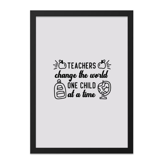 Teacher Appreciation Wall Art, Inspirational Teacher Quote, Teachers Change the World, Classroom Decor, Thank You Teacher Gift - Tawshia
