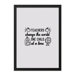 Teacher Appreciation Wall Art, Inspirational Teacher Quote, Teachers Change the World, Classroom Decor, Thank You Teacher Gift - Tawshia