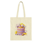 Pancake Tote Bag, Floral Design, Honeycomb Decor, Stylish Tote, Everyday Bag, Cute Bag, Gift for Baker, Pastry Art Bag, Shopping Tote - Tawshia