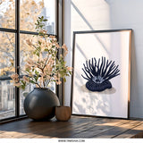 Sea Anemone Wall Art, Ocean Inspired Art, Coastal Decor Print, Modern Home Art, Navy Blue Anemone, Nautical Wall Decor, Trendy Wall Art - Tawshia