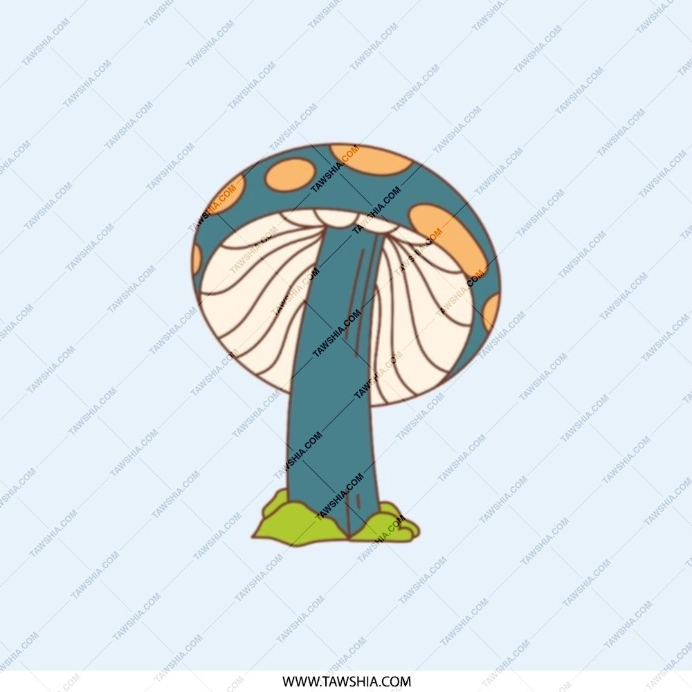 Groovy Mushroom Pocket Mirror, Retro Fungi Design, Portable Makeup Mirror, Cute Funky Gift, Trendy Travel Mirror - Tawshia
