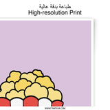 Cute Popcorn Photographic Prints, Kawaii Food Art, Smiling Snack Print, Foodie Gift, Kid's Room Decor, Modern Wall Art, Movie Night - Tawshia