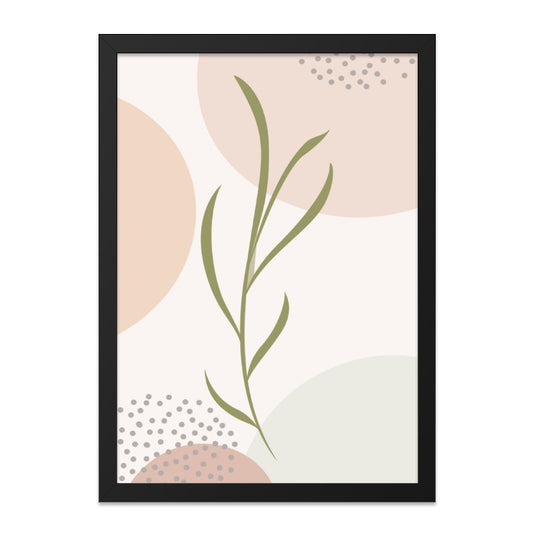 Minimalist Plant Wall Art, Abstract Botanical Print, Modern Home Decor, Neutral Color Art, Circle Leaf Wall Decor, Stylish Living Room Art - Tawshia