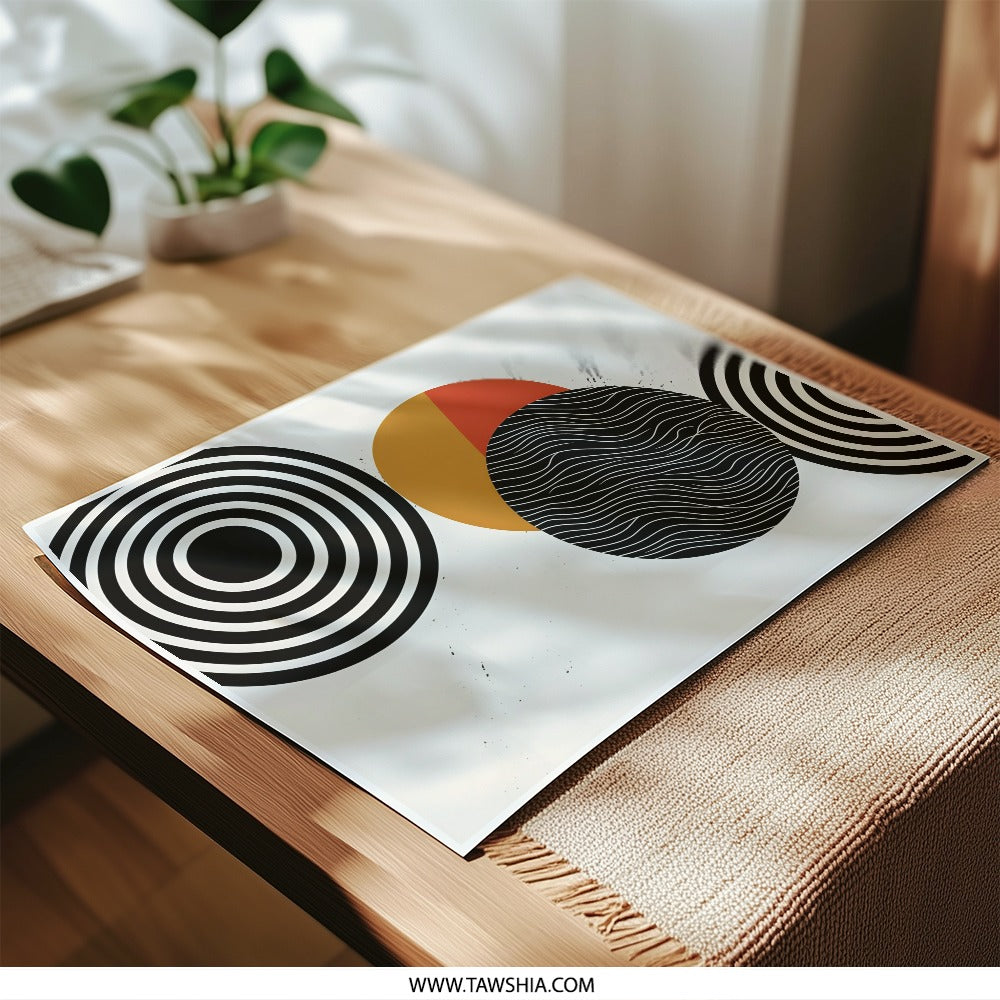 Abstract Circles Photographic Print, Modern Art Print, Geometric Art Decor, Contemporary Wall Art, Home Decor, Circle Art - Tawshia
