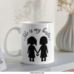 She is My Bestie Mug, Best Friend Gift, Friendship Coffee Mug, Gift for BFF, Soul Sister Mug, Custom Best Friend Mug, Gift for Her - Tawshia
