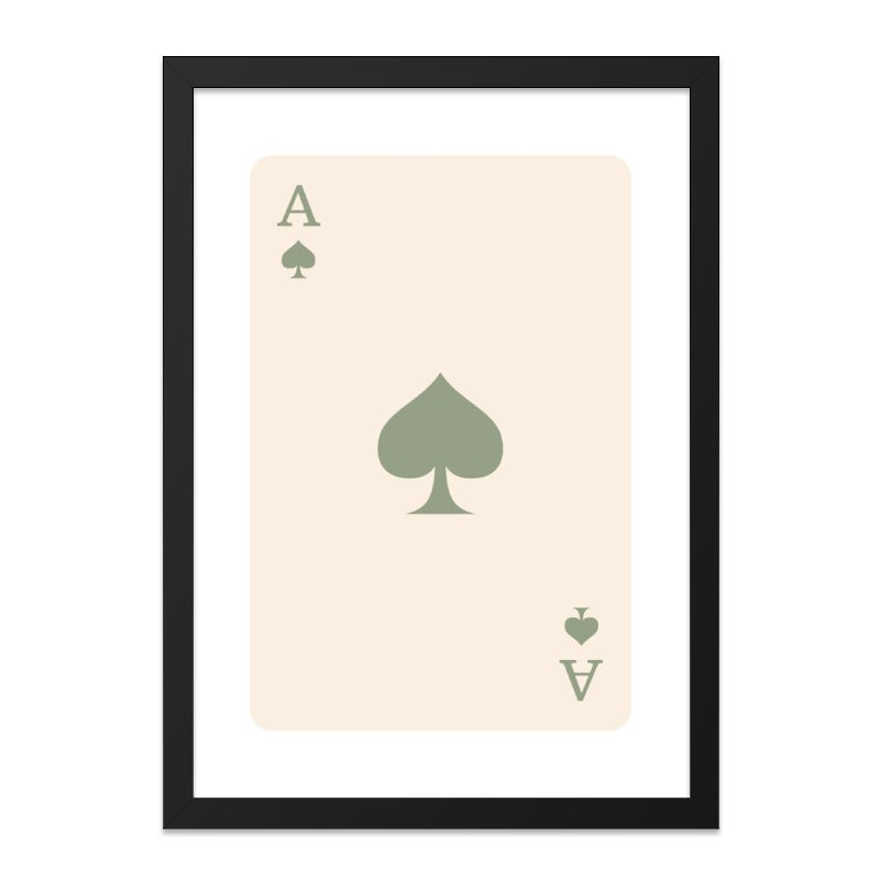 Ace of Spades Wall Art, Minimalist Print, Playing Card Decor, Modern Card Art, Gameroom Wall Decor, Ace Art Print, Casino Art - Tawshia
