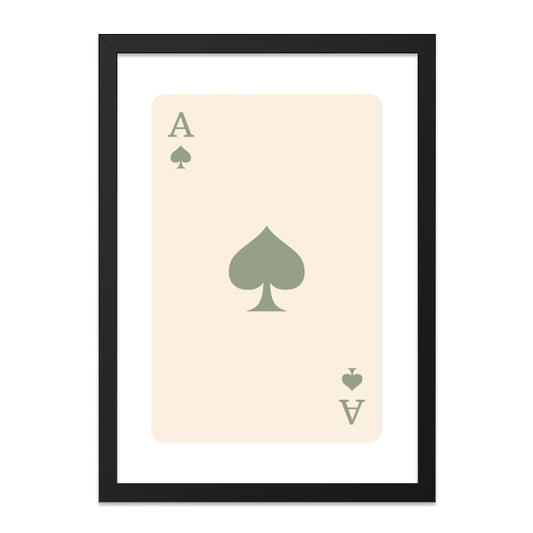 Ace of Spades Wall Art, Minimalist Print, Playing Card Decor, Modern Card Art, Gameroom Wall Decor, Ace Art Print, Casino Art - Tawshia