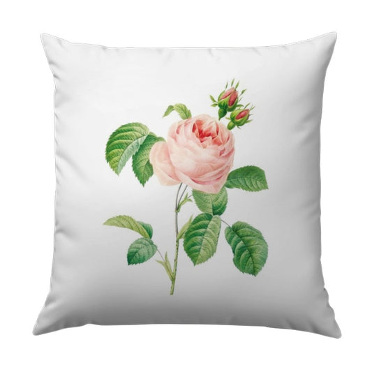 Pink Rose Pillow, Floral Throw Pillow, Vintage Botanical Pillow, Elegant Flower Decor, Cottagecore Cushion, Home Accent Decor - Tawshia