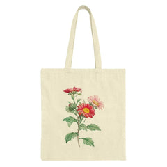 Floral Tote Bag, Aster Flower Design, Botanical Print Bag, Stylish Shopping Bag, Everyday Tote, Nature Lover Gift, Flower Girl Gift Idea - Tawshia