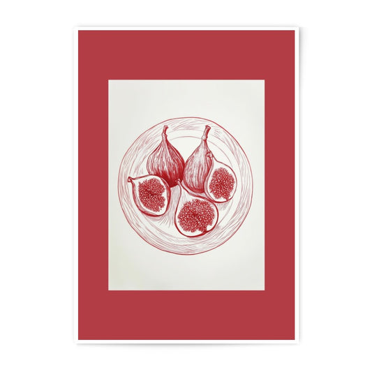 Fig Photographic Print, Red Fruit Art, Kitchen Wall Decor, Botanical Print, Modern Still Life, Fine Art Print, Home Decor Art, Food Art - Tawshia