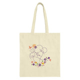 Mother and Child Tote Bag, Floral Butterfly Art, Minimalist Line Drawing, Elegant Everyday Tote, Gift for Mom, Stylish Shopping Bag - Tawshia