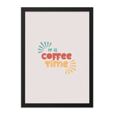 Coffee Time Wall Art, Minimalist Coffee Decor, Funny Kitchen Print, Coffee Lover Gift, Brew Bar Sign, Modern Cafe Art, Framed Poster - Tawshia