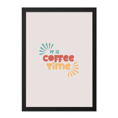 Coffee Time Wall Art, Minimalist Coffee Decor, Funny Kitchen Print, Coffee Lover Gift, Brew Bar Sign, Modern Cafe Art, Framed Poster - Tawshia