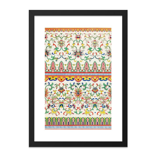 Antique Floral Wall Art, Vintage Botanical Print, Colorful Asian Flower Decor, Exotic Garden Illustration, Eclectic Home Wall Decor - Tawshia