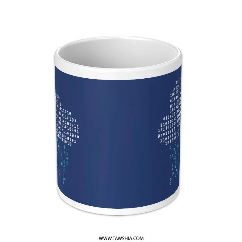 Binary Code Blue and White Artwork Mug product
