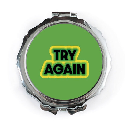 Try Again Pocket Mirror, Motivational Saying Mirror, Encouragement Gift, Inspiration Pocket Mirror, Pocket Mirror for Her - Tawshia