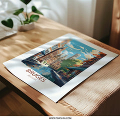 Bruges Belgium Photographic Print, Europe Travel Poster, Belgium Art Print, Cityscape Wall Art, European Architecture, Travel Photography - Tawshia