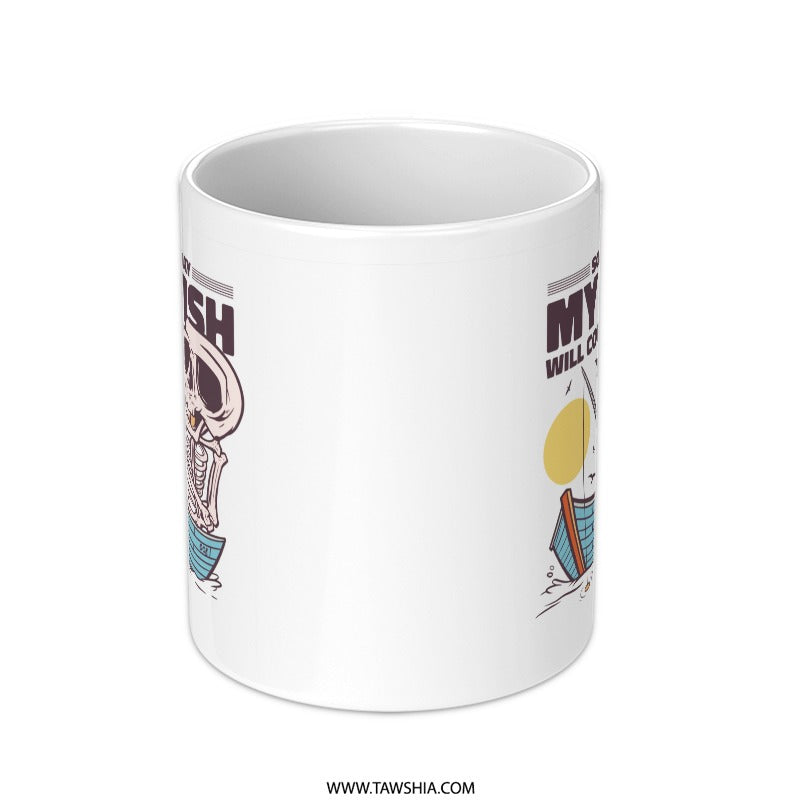 Humorous White Skull Design Coffee Mug product